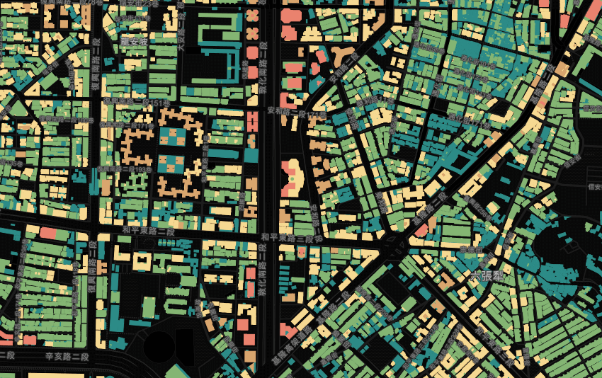 圖1 CARTO發佈的地圖圖磚-以RiChi臺北市3D建物樓層資料為例