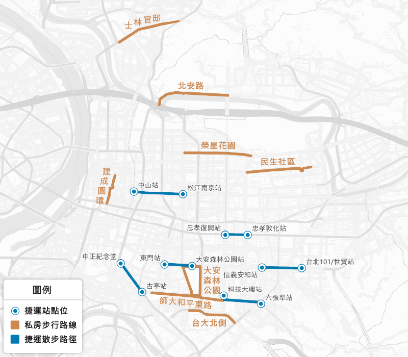 私房步行路線與捷運站沿線散步地圖 私房步行路線與捷運站沿線散步地圖