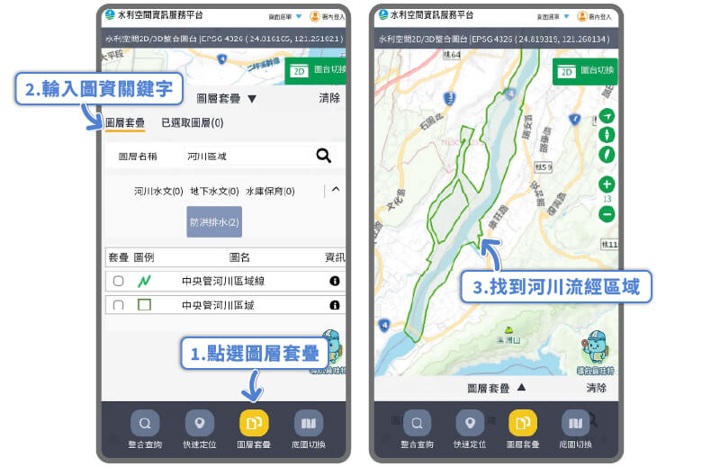 圖層套疊提供所有圖資資訊